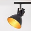 Design loftspot Alexis med 3 lyskilder, sort med guld