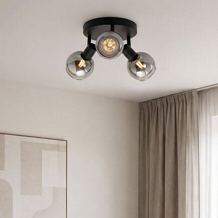 Moderne loftlampe med 3 røgfarvede spotlamper - Orlando