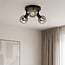 Loftlampe Orlando, 3 lyskilder - røgfarvet glas med spejleffekt