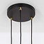 Elegant pendellampe - Arlington - sort med gyldent glas,  3 lyspunkter