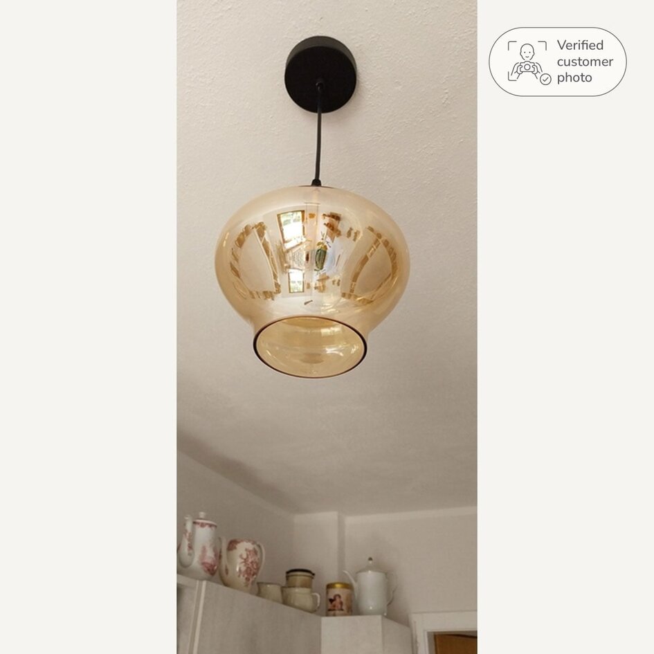 Loftpendel med ravfarvet glas, 1 x E27 - Trinidad - Variant 3