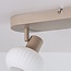 Loftlampe Odelle, 2 justerbare spots - rillet glas