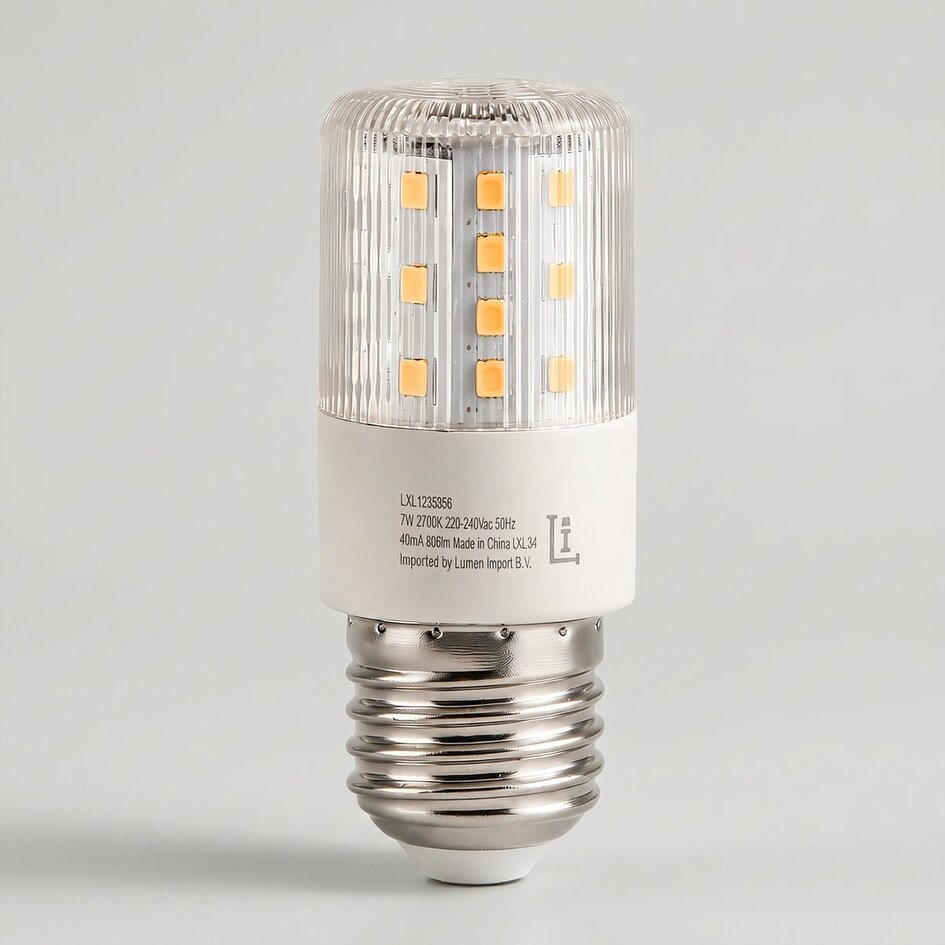 Kompakt E27 LED lyskilde 7W, 2700K - dæmpbar
