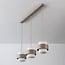 Pendellampe Klari beige med opalhvidt glas, 3-lys