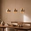 Pendel Klari i beige med amber glas, 3 lyskilder