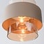 Pendellampe Klari beige med ravfarvet glas, 3-lys