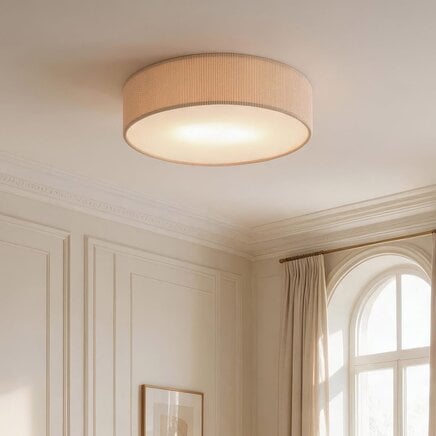 Loftlampe Paulina med lampeskærm i fløjl - taupe