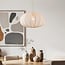 Japandi pendel Ecruva - rund skærm i lyst beige stof Ø50 cm