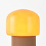 Bordlampe Ledine med amber glas og rillet fod i taupe
