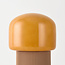Bordlampe Ledine med amber glas og rillet fod i taupe