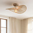 Loftlampe Roberta med håndflettet papirskærm - beige