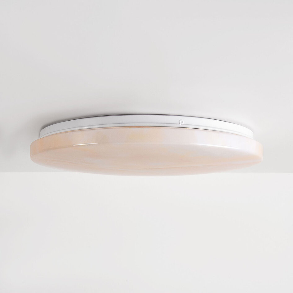 3-trins dæmpbar LED-loftlampe Corinda med marmorlook - hvid