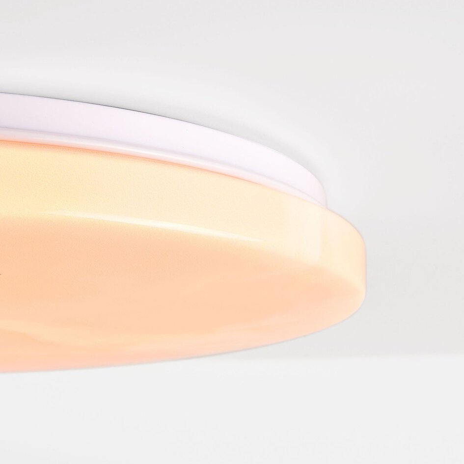3-trins dæmpbar LED-loftlampe Corinda med mørk marmorlook - hvid