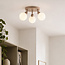 Loftlampe Zano med 3 justerbare lyskilder i sandbeige med mælkehvidt glas