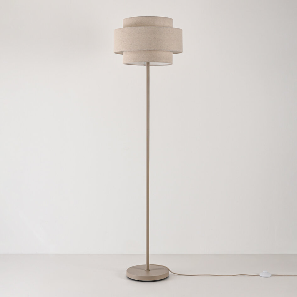 Gulvlampe Corry med linnedskærm - sandbeige