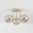 Loftlampe Elora med 3 cognac glaskugler - beige