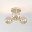 Loftlampe Elora med 3 cognac glaskugler - beige