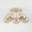 Loftlampe Amora med 5 cognac glaskugler - beige