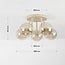 Loftlampe Amora med 5 cognac glaskugler - beige