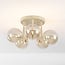Loftlampe Amora med 5 cognac glaskugler - beige