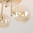 Loftlampe Amora med 5 cognac glaskugler - beige