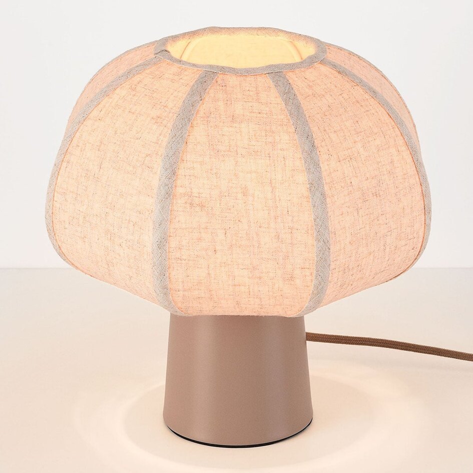 Bordlampe Myrna med linnedskærm - gråbrun
