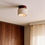 Loftlampe Khada i travertin (natursten) og træ