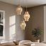Pendel Orina med 3 rillede glasskærme i amber - beige