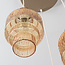 Pendel Orina med 3 rillede glasskærme i amber - beige
