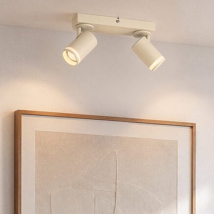 Loftspot Dotto med 2 justerbare spots i lys beige