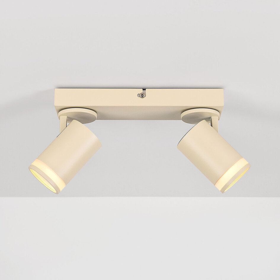 Loftspot Dotto med 2 justerbare spots i lys beige