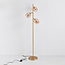 Gulvlampe Melissa med 3 lyskilder i guld med amber glas