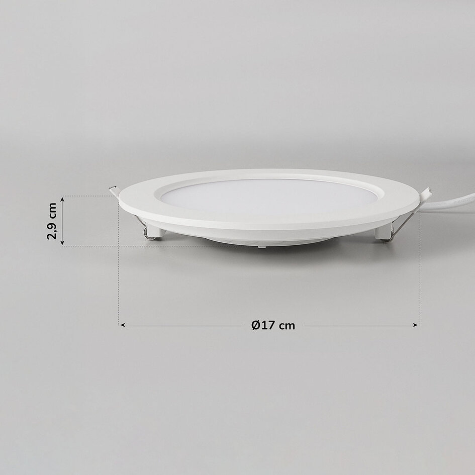12W rundt LED downlight med justerbar farvetemperatur - Ø170 mm