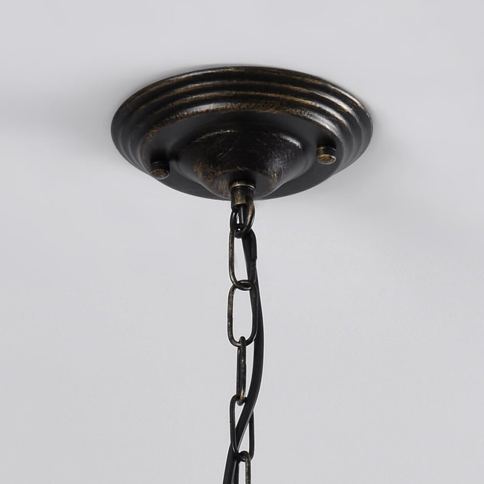 Industriel pendel Libra i sort med bronze