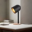 Moderne bordlampe Spy i sort med træ