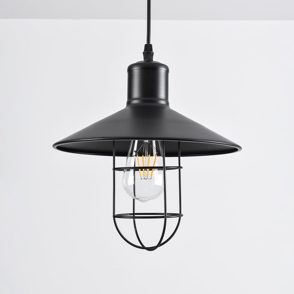 Industriel pendel Kiev i sort metal