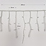 Lyskæde med istapper og sammenkobling | fra 3 meter | 114 LED'er | varm hvid med glimt | hvid ledning | gummi