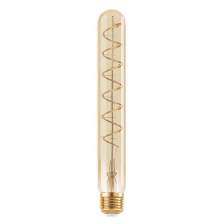 Dæmpbar E27 LED-rørpære, amber med spiral, 30 cm