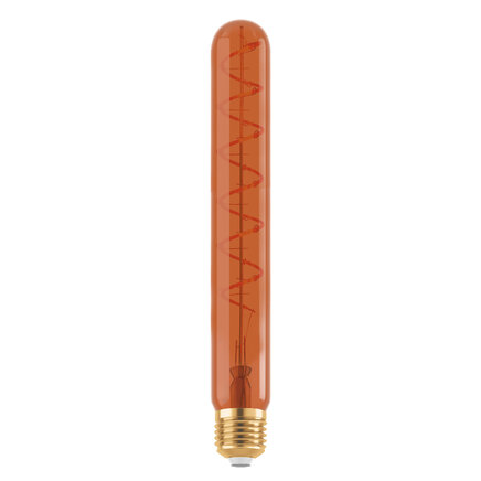 Dæmpbar E27 LED-rørpære, kobberfarvet med spiral, 30 cm