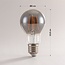 Dæmpbar E27 LED-filamentpære med røgfarvet glas, 8,5W