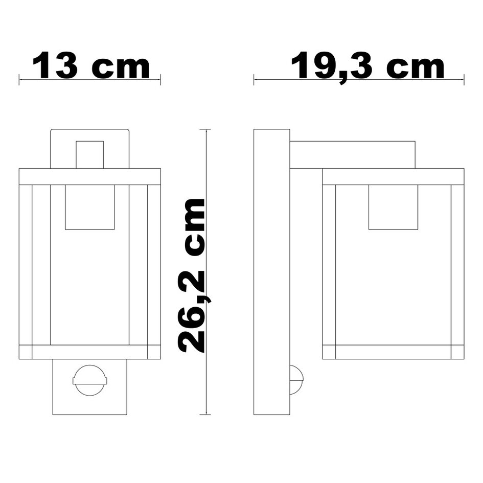 Væglampe Zita med sensor - sort