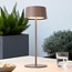 Genopladelig bordlampe Auris i taupe med indbygget dæmpbar LED
