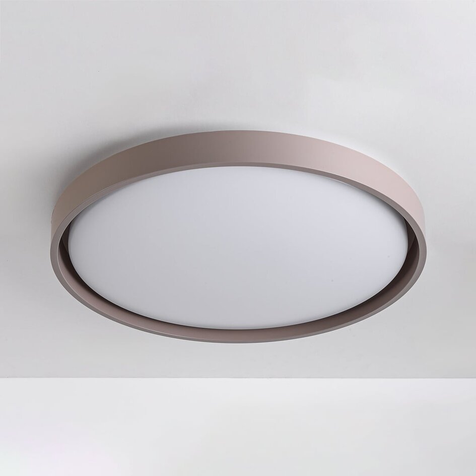 Loftlampe Ricardo i taupe med integreret LED og 3-trins dæmpbar Ø41 cm