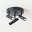 Industriel loftlampe Axis med 3 justerbare spots i sort