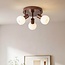 Loftlampe Orlando med 3 lyskilder - brun med mælkehvidt glas