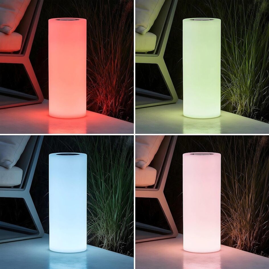 Stående solcellelampe Veris med justerbare farver - 50 cm