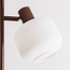 Gulvlampe Jesse, 3 lyskilder med mælkehvidt glas - brun