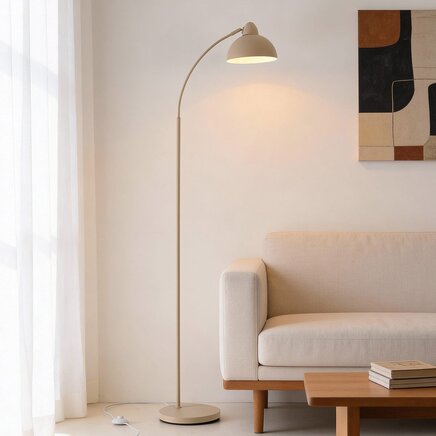 Buelampen Arc med metalskærm - beige