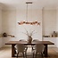 Design pendel Ennea med 9 lyskilder - brunt ombréglas