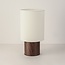 Bordlampe Koja med valnøddelook og stofskærm